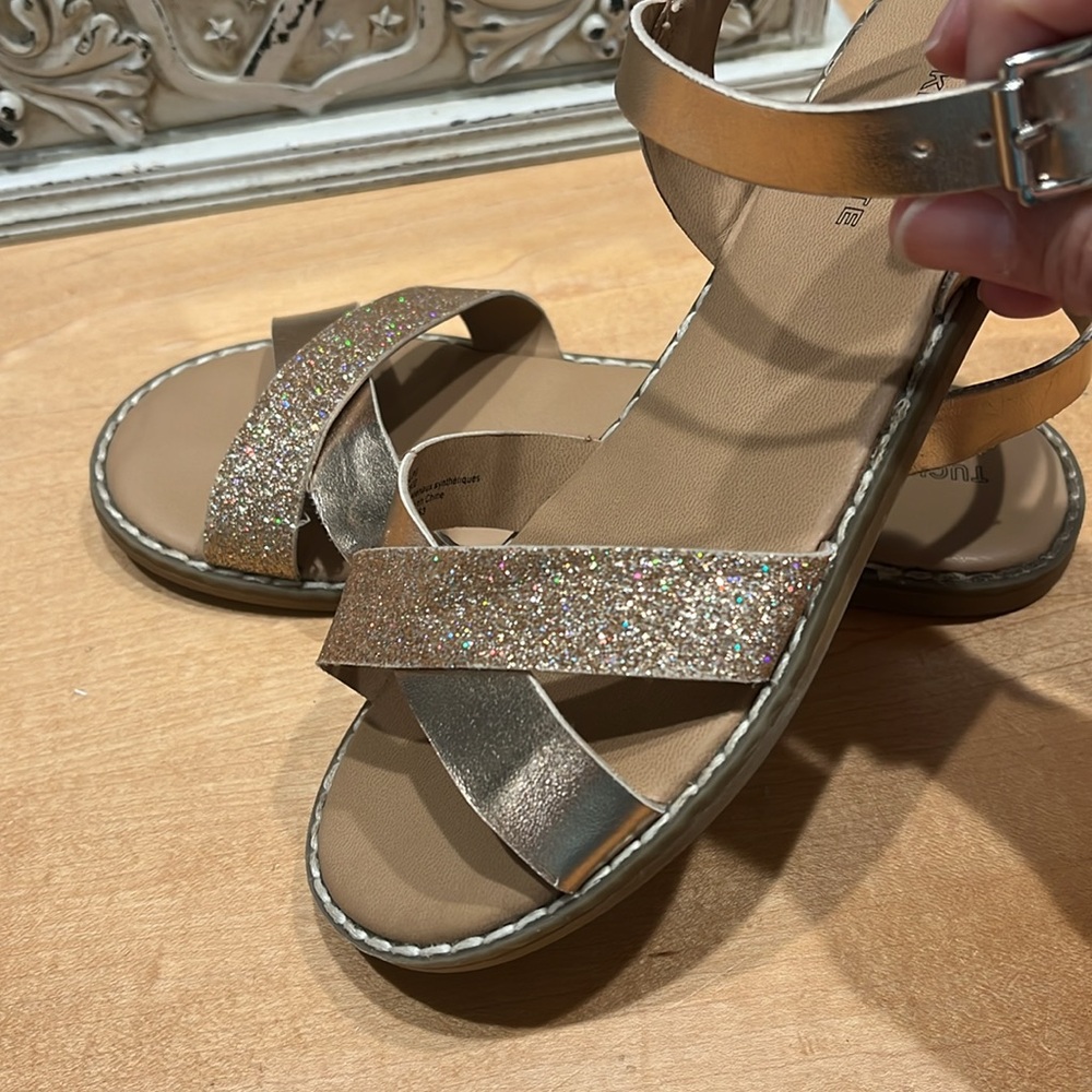 Gilded gold sparkly sandals